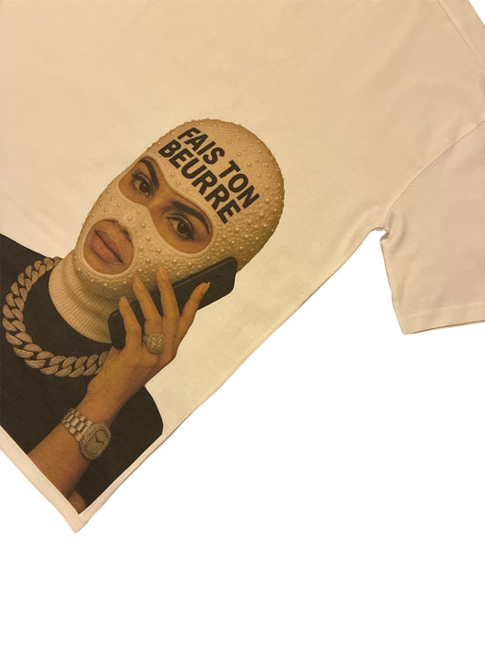 T-shirt imprimé " Masqué pour réussir " Oversize